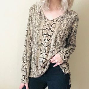 Marled by Reunited snake-print ombré print top NWT